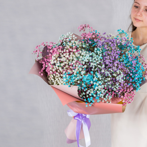 Большой букет из цветных гипсофил арт. 35975