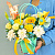 х Сумочка с розами, кустовыми хризантемами и гладиолусом арт. 52455
