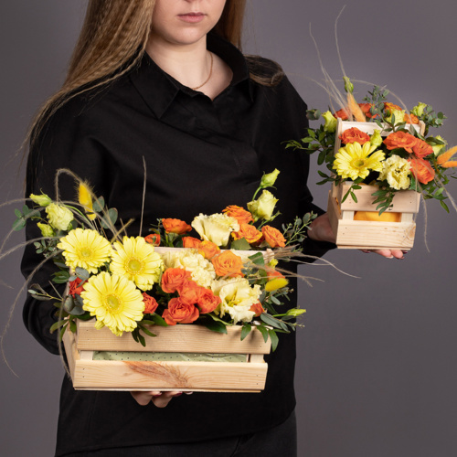 Цветы в ящике. Комплект для мамы и дочки "Весеннее послание" арт. 28489