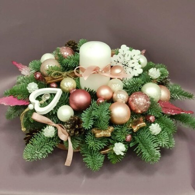 Букет "Сияние" из нобилиса и сухоцветов. N 25891