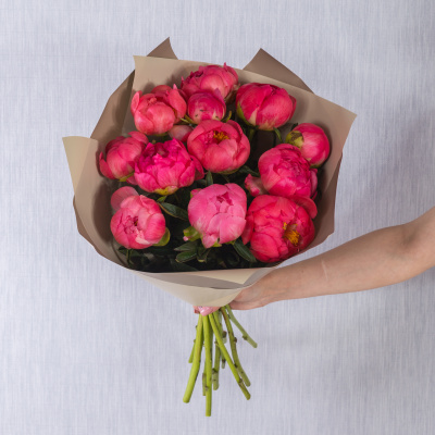 Букет из 11 пионов Корал шарм. арт. 50579-Кор