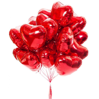 Шар сердце красное с гелием 18" (48 см) N 8144