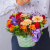 Корзинка "Любимому учителю" с мини-герберами, розами и ирисами N 38179