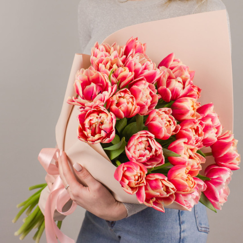 Букет из 25 пионовидных тюльпанов Колумбус арт. 46327