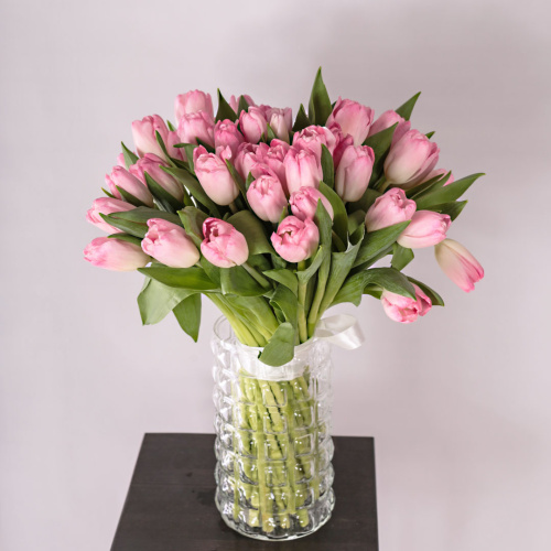 Букет из нежно-розовых тюльпанов арт. 59897